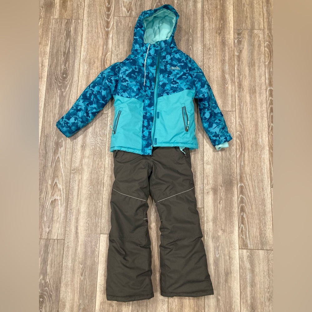 Kids Blue Camo Puffer Jacket